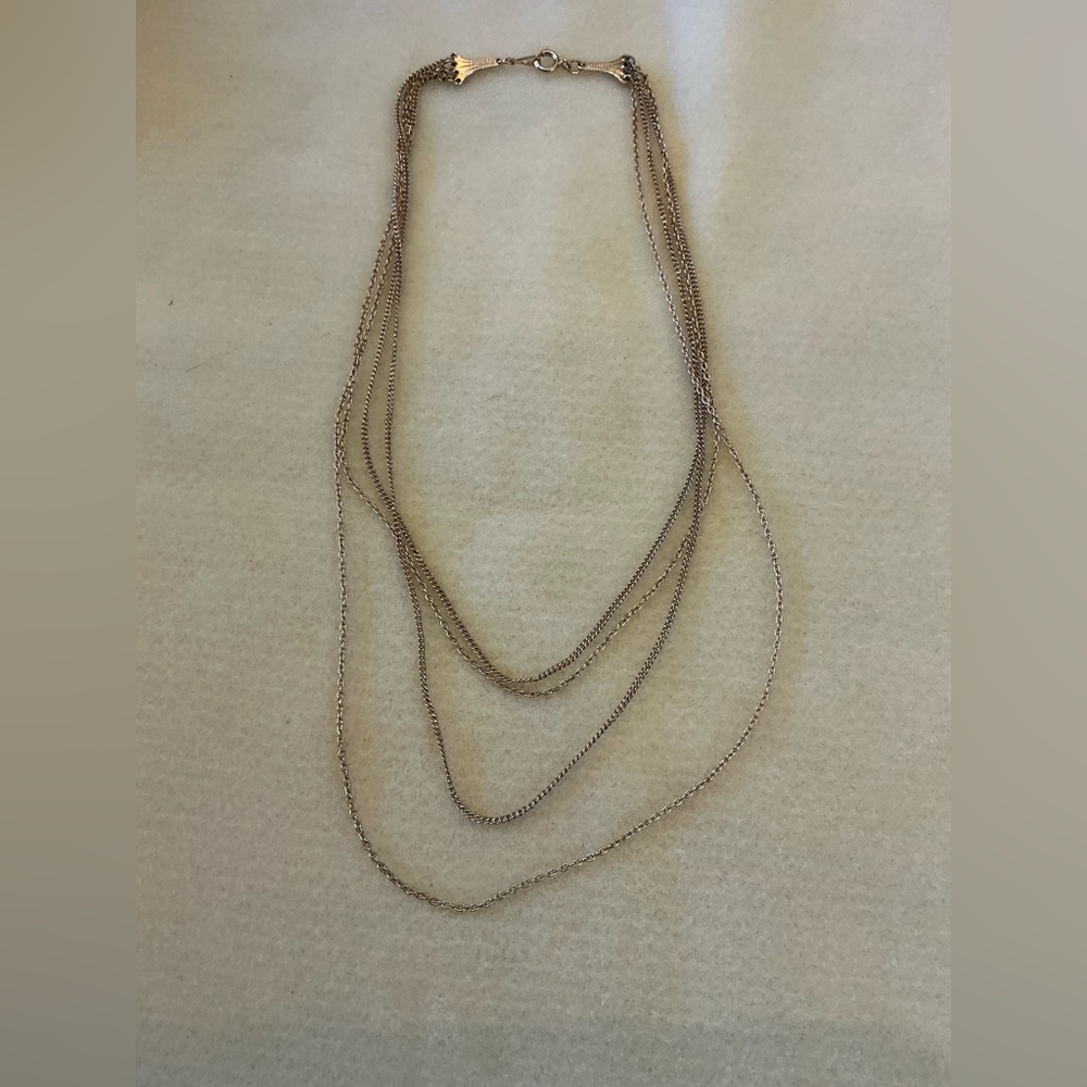 Multi-Strand gold tone Layered Necklace - Women Jewelry 22”